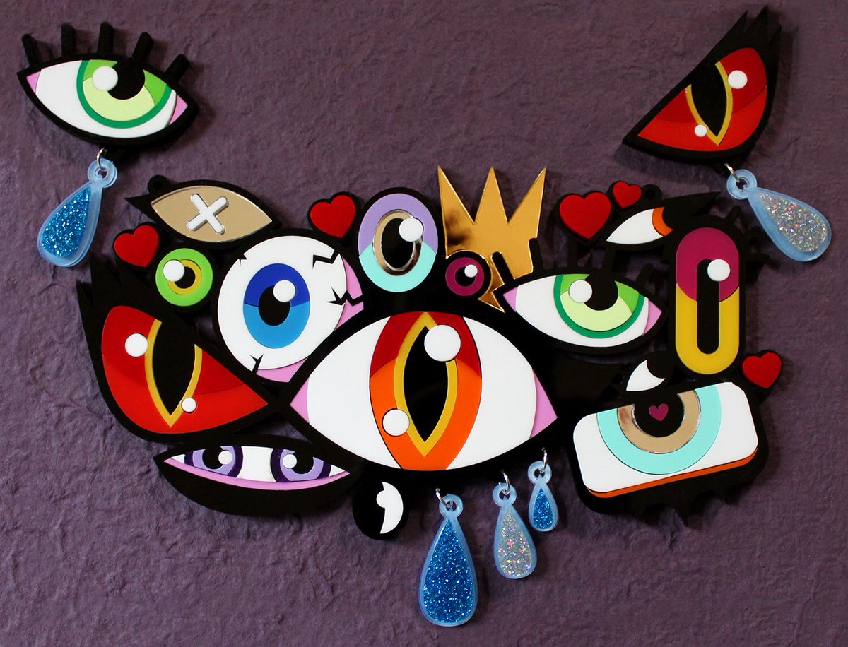 LefranCreative's tweet image. Custom eye necklace and earrings created for @sasha_velour 👁✨
