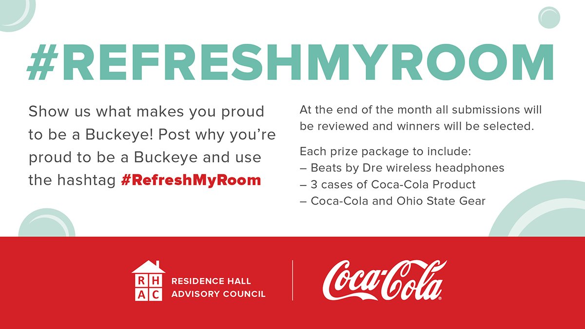 StudentLifeOSU's tweet image. Don&apos;t miss your chance to win amazing prizes! @rhac has the details on their profile. #RefreshMyRoom