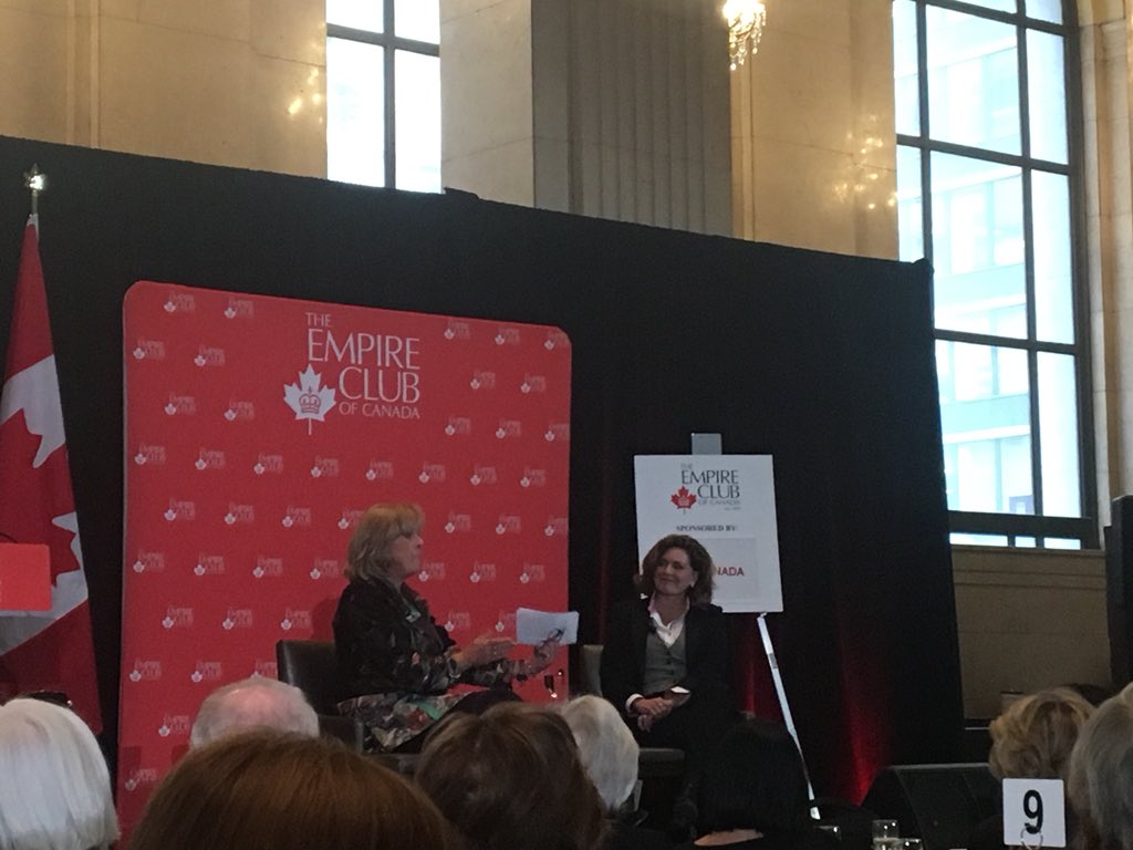 HAThornwood's tweet photo. “You’re entitled to your own opinion. You’re not entitled to your own facts.”  Thank you @LisaLaFlammeCTV and @SallyArmstrong9 for an important discussion about facts and fake news. https://t.co/oVTe26IUo3