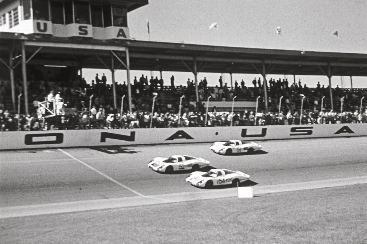 It’s exactly 50 years since Porsche’s famous 1-2-3 lockout at the 1968 Daytona 24 Hours, with our very own Vic Elford at the helm. Good luck to Porsche Motorsport as they return to Florida this weekend in the 911 RSR. 

#Porsche #PCGB #Daytona #911RSR