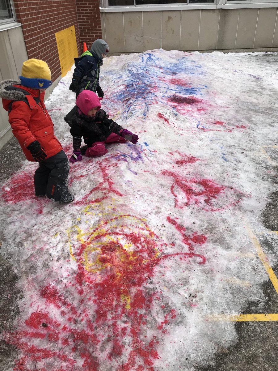Some colourful snow on the #kdgn yard! #recessfun