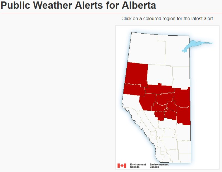 511Alberta's tweet photo. EC Snowfall warning in effect for forecast areas. For location details: https://t.co/V25Y6bxMfq … (11:52am) #ABRoads #ABStorm https://t.co/gP66KPkEYv