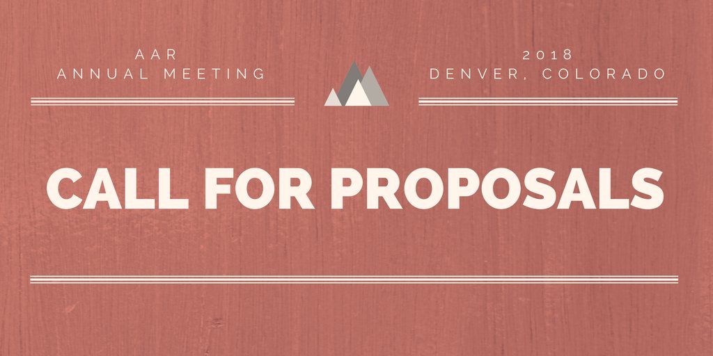 The 2018 Call for Proposals is open! Submit yours by 5PM EST on March 1  papers.aarweb.org/content/welcome