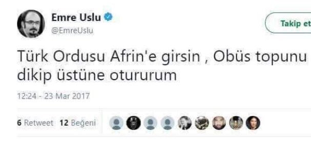 #YuvamdakiDüşman

#sevmekyetmiyor
#MenbiçAfrinZaferÜmmetin
#MustafaSandalAşkKovulmaz
#HerŞeyVatanİçin
#mehmetçik

Gte giren obüs patlamaz dimi...
Şemşiye açılmıyor diyorlar.