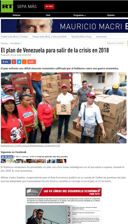 Te invitamos a leer en el Portal Internacional <a href="/ActualidadRT/">RT en Español</a> El Plan de Venezuela para enfrentar la guerra económica (Distribución alimentaria Sec. Zulia por Gobierno Revolucionario de Guanipa 2017)►► actualidad.rt.com/actualidad/260… <a href="/NicolasMaduro/">Nicolás Maduro</a> <a href="/PartidoPSUV/">PSUV</a> <a href="/ClapOficial/">CLAP Oficial</a> <a href="/pedrompsuv/">Pedro Martinez</a>