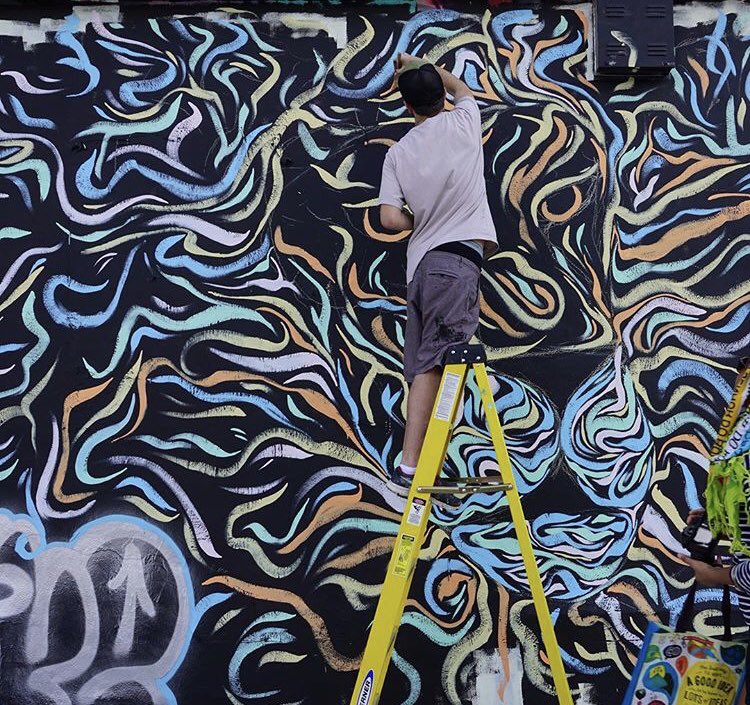 LTL_FTA's tweet photo. #erickarbeling is a Miami based artist who is finding the balance amidst chaos. He stopped by to drop his piece off for the show a few days ago and it is 🔥! We can’t wait for you o see it on Feb 21 for our @DirectRelief #charityevent @univmiami #lasttoleavefirsttoarrive #miami https://t.co/EIcYxsSjyR