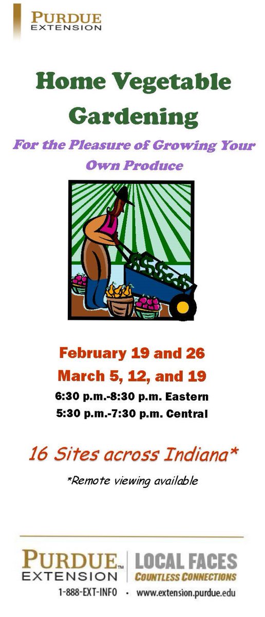 Wanting to learn more about Vegetable Gardening? Check out this opportunity brought to you by Purdue Extension! extension.purdue.edu/greene/pages/a…