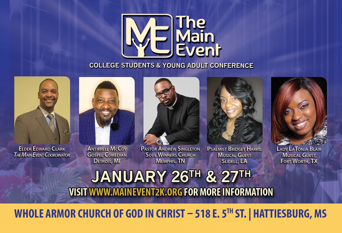 MainEvent2K's tweet photo. We are officially 1 day away from MAIN EVENT 2k18. Doors will open Friday at 7:07pm. We are anticipating a high time in The Lord! Join us for a free, power-packed weekend! We hope to see you there! 

#ME2k18 https://t.co/LqUt0zGH64