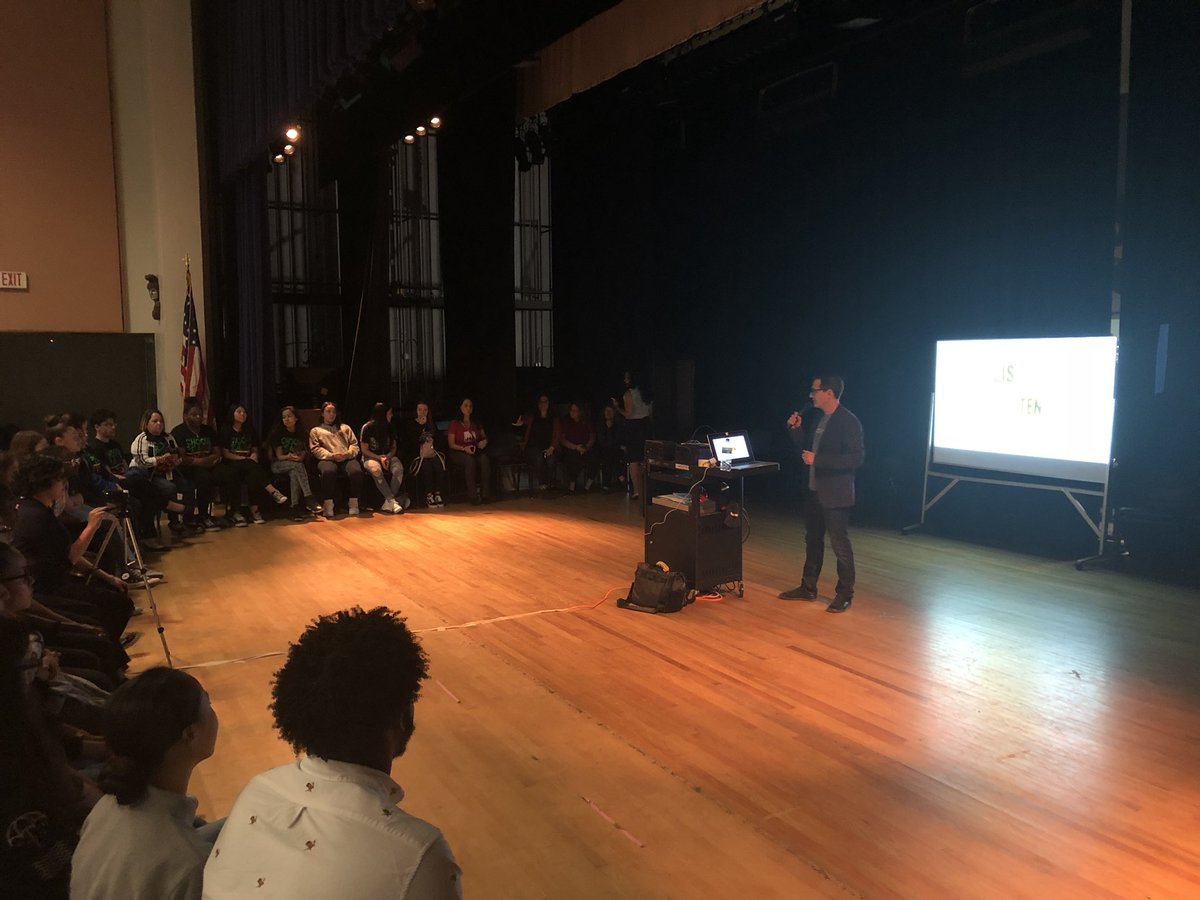 Incredible day engaging the ENTIRE Hollywood Hills HS student body w/ <a href="/listenthemovie/">LISTEN</a> Thank You Principal Gonzalez for your leadership! <a href="/erahm_chris/">Erahm Christopher</a> <a href="/HHHS1661/">Hollywood Hills High</a> <a href="/HHHSSGA/">Hollywood Hills SGA</a> #BCPSListens