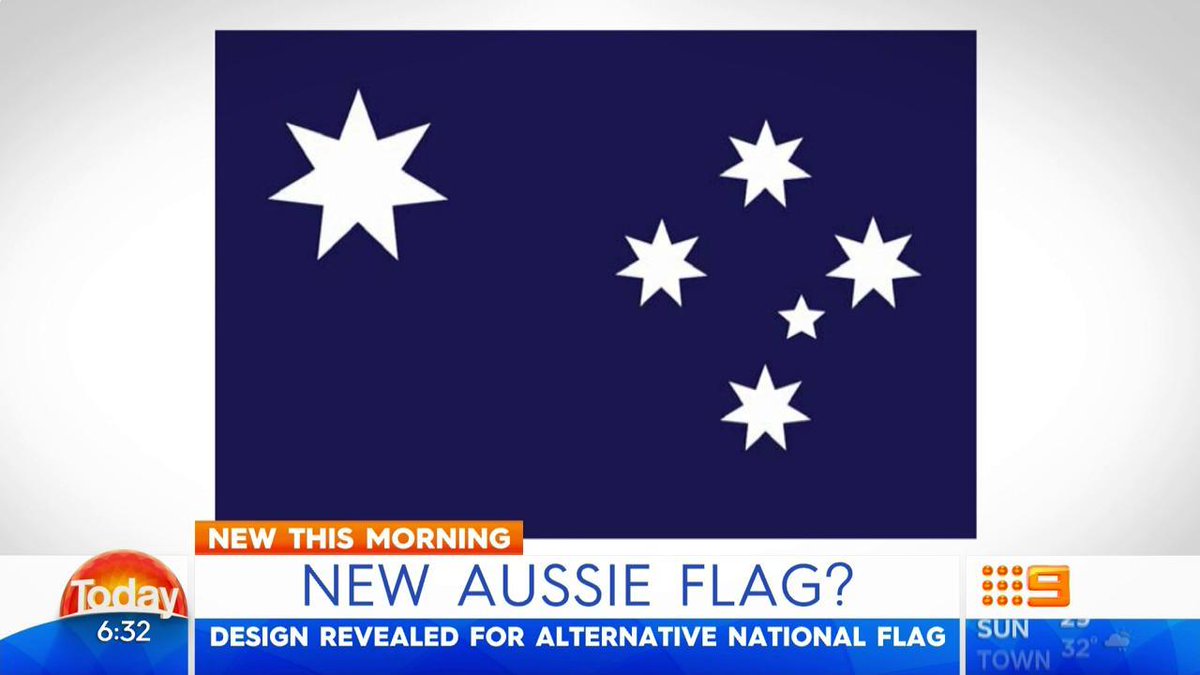 violin Mild blotte The Today Show on Twitter: "There's new debate this morning about changing  the Australian flag. This is the design put forward, it replaces the Union  Jack with the Commonwealth Star, which symbolises