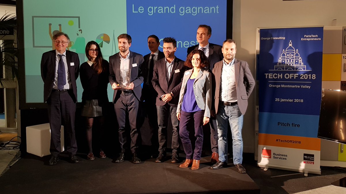 francoisduf's tweet photo. #TechOff2018 and the winner is... @Ownest_io who will be hosted by @orange on @VivaTech #orangestartup https://t.co/7XS4HEloge