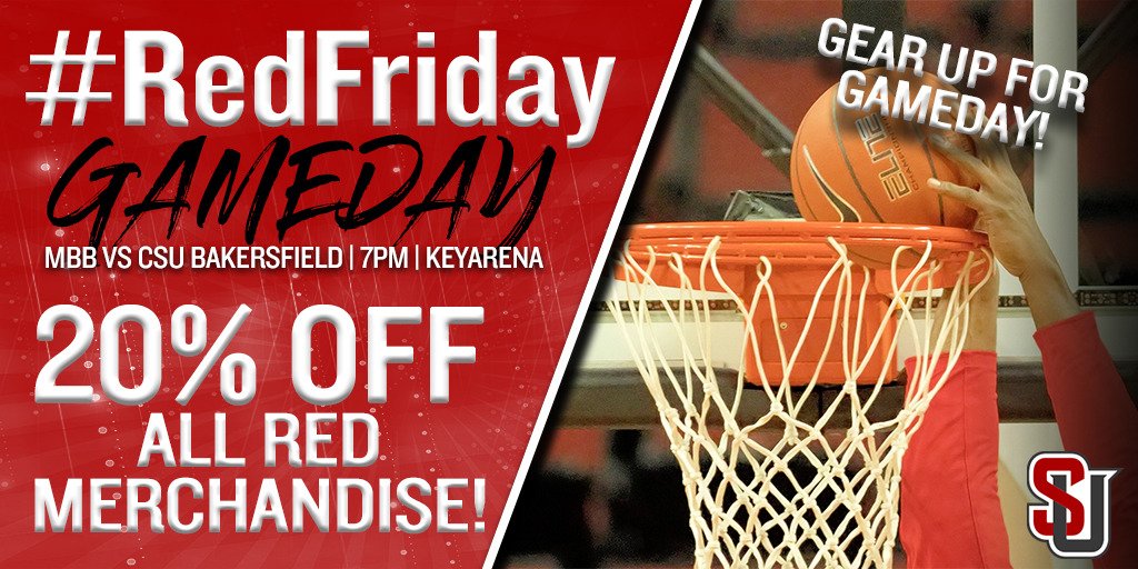 SUCampusStore (@sucampusstore) on Twitter photo Happy #RedFriday and <a href="/seattleumbb/">Seattle U Men's Basketball</a> game day Redhawks! Save 20% on all RED merchandise at the new campus store tomorrow! Mention this post at the register to receive the discount #TogetherWeSoar #GearUpForGameDay Happy #RedFriday and <a href="/seattleumbb/">Seattle U Men's Basketball</a> game day Redhawks! Save 20% on all RED merchandise at the new campus store tomorrow! Mention this post at the register to receive the discount #TogetherWeSoar #GearUpForGameDay