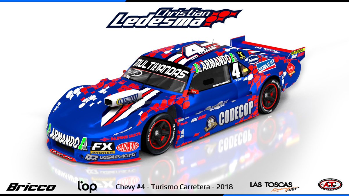 Hermoso el diseño 2018 del Chevrolet de <a href="/chledesmaok/">C H R I S T I A N . L E D E S M A</a> 👏👏👏 Estamos listos para acompañarlo un año más 💪😀 <a href="/actcargentina/">Turismo Carretera ACTC</a> <a href="/LasToscasRacing/">Las Toscas Racing</a> <a href="/briccodesign/">Bricco Design 🏁</a>