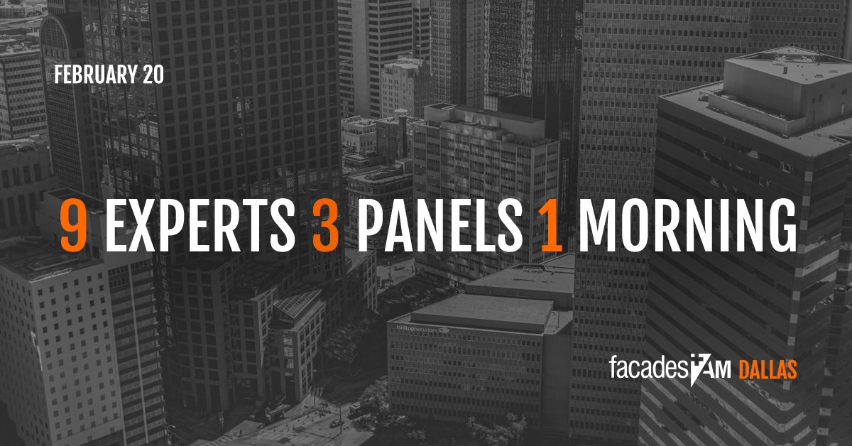 We will be at <a href="/facadesplus/">Facades+</a> #Dallas on 2/20 for this amazing morning forum on facades, and you should too! bit.ly/2Flu3fp