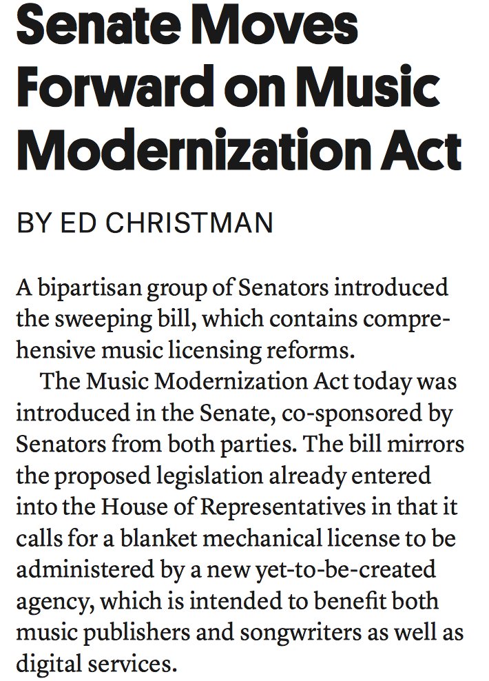 DJNOTHINNICE's tweet photo. #Billboard #Senate #Moves #Forward #Music #ModernizationAct #EdChristman #NothinNiceNews #Information #Business https://t.co/NoyJpAHKqw