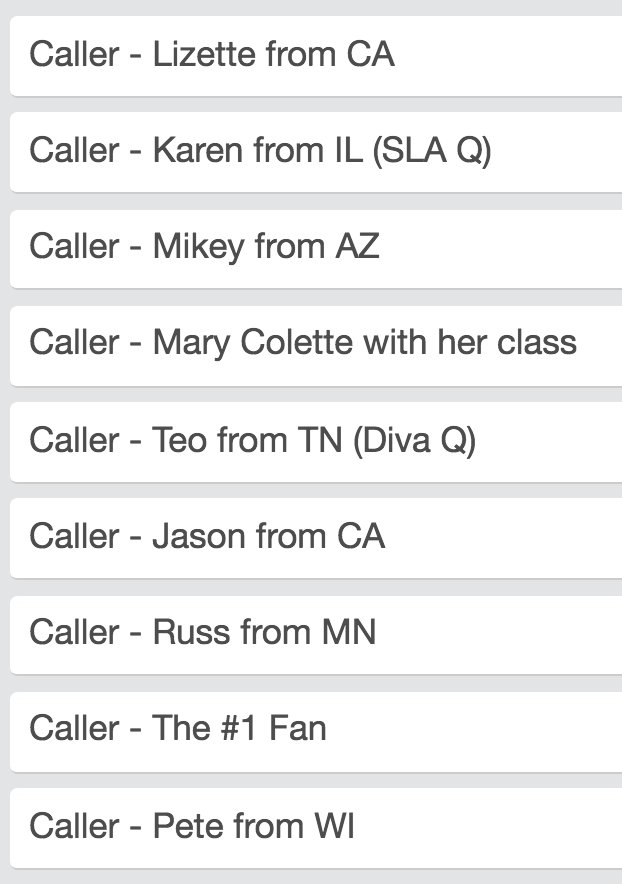 Record number of callers for our last show. Thank you for being the best audience EVARRRRRRRRRRRR 👋🏻👋🏻👋🏻👋🏻👋🏻