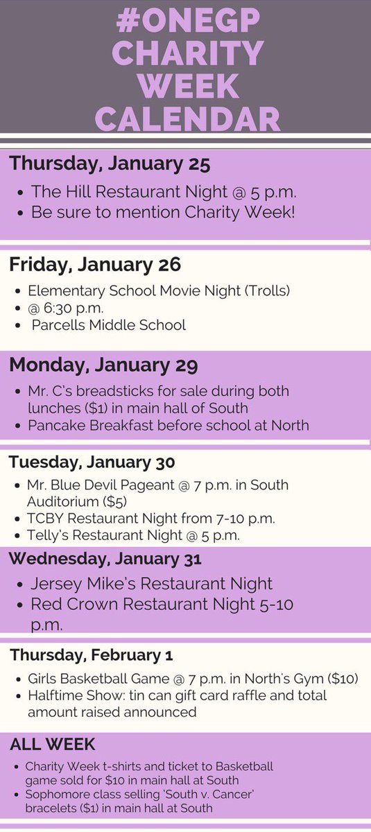 gpsouthSA's tweet photo. Charity Week begins tonight! Take a look at the calendar below for the events for each day. All proceeds go to the I Love Lucy fund! https://t.co/I0AGlYaVaW
