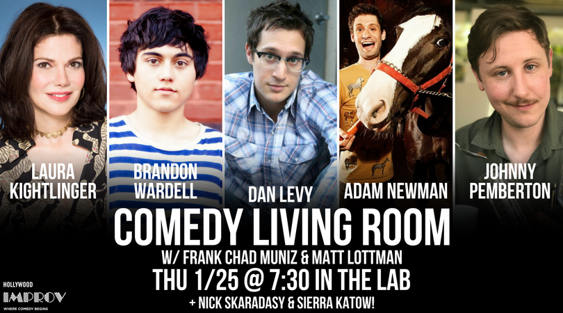 Don't miss <a href="/comedylivinroom/">Comedy Living Room</a> <a href="/KingKightlinger/">Laura Kightlinger</a> <a href="/BRANDONWARDELL/">Brandon Wardell</a> <a href="/danlevy/">Dan Levy</a> <a href="/Adam_Newman/">Adam Newman</a> <a href="/johnnypemberton/">Johnny Pemberton</a> <a href="/sierrakatow/">Sierra Katow</a> &amp; <a href="/NickSkardarasy/">Nick Skardarasy</a> TNGHT at <a href="/comedylivinroom/">Comedy Living Room</a> in #TheLab! 🎟️bit.ly/2naUn4D