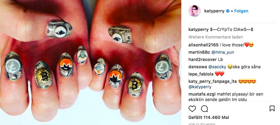 philippsteuer's tweet photo. Sobald Bitcoin auf 20k geht, machen @RBouschery und ich uns die gleichen Nägel wie @katyperry. #CryptoClaws https://t.co/PxiCSNoHaN