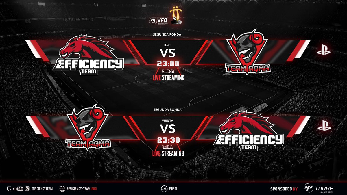 Efficiency_team's tweet photo. #FIFA 🏆#copatottolab 5ªDiv. @VFOspain 

🎮 #PS4 
📅 Segunda Ronda
🆚 @TeamAQMA
📺🎙 22:50 https://t.co/zLpB3yG6mV    

Esta noche nuestro equipo de Ps4 sigue su andadura en la Copa Totto de @TottoEspana.  Buenas sensaciones en liga, a por el pase cracks !

#CabalgandoJuntos ⚽🤠 https://t.co/U0od7a8QvF