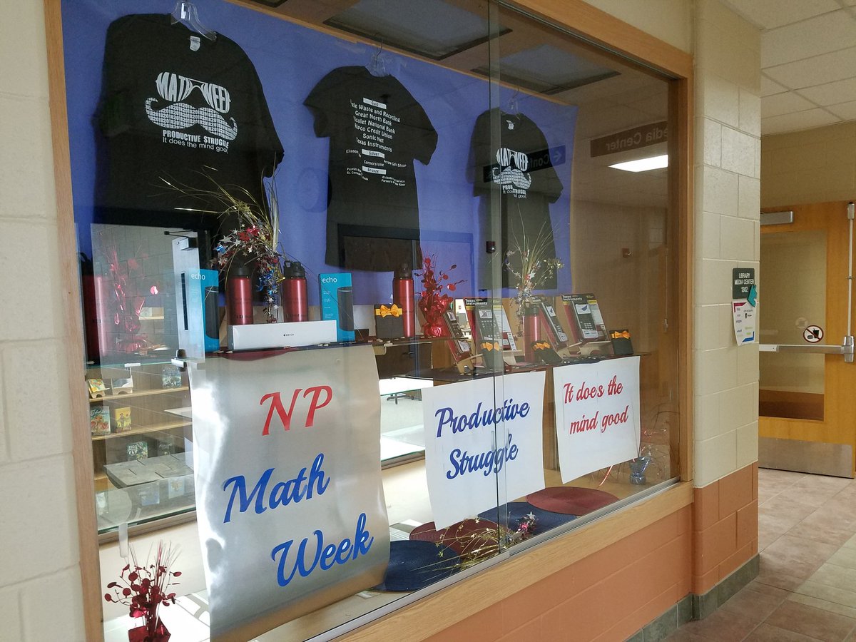 NPLMCgrassl's tweet image. @stmiller49 &amp;amp; I are ready for #MathWeek2018 @jhusing34  isn&apos;t as excited about it as we are!! @npsd1