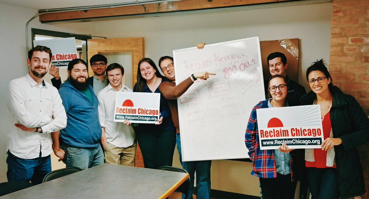 reclaimchicago's tweet photo. Beautiful people doing beautiful work ❤️ Volunteers made 800 calls to voters about @Marie4Congress and @BrandonforCook! Join them at a canvass near you this Saturday to elect progressives like Marie and @danielbiss who put #PeoplePlanet1st: https://t.co/QAZW3CnX1D https://t.co/WmGyoQgCsr