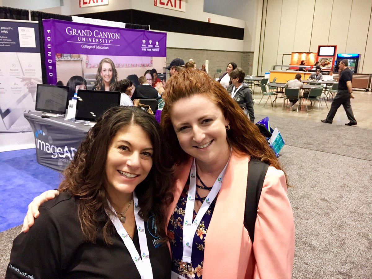 AGlover4EDU's tweet photo. Another meeting with the lovely @Jennifer_C_Hart Check out #iTeachPL Booth 1953 https://t.co/s8oduGx2v6