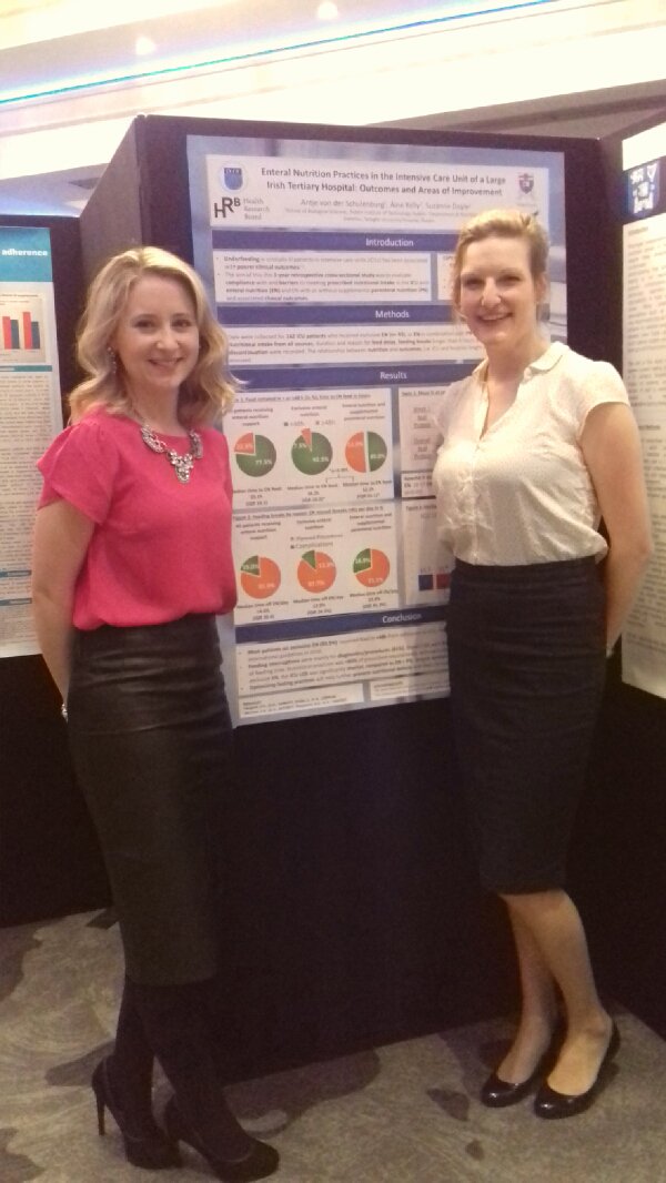 AveedeeShoe's tweet photo. Proudly presenting my first research poster on my evaluation of #enteralfeeding practices in the #ICU of a large tertiary #hospital with my supervisor Dr Suzanne Doyle, funded by the @hrbireland #summer #undergrad #scholarship 🎉🎉🎉
#indiresearch #whatdietitiansdo https://t.co/qw5DT0dYIO