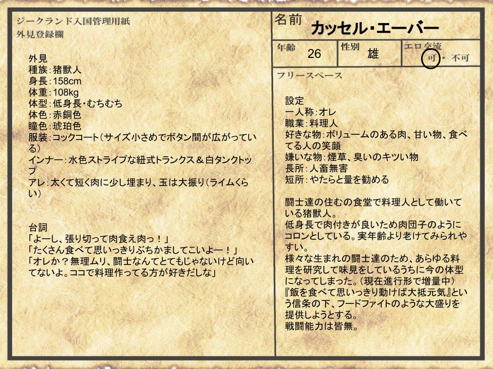 キャラクター一覧 料理人 ファンタズマコロッセウム