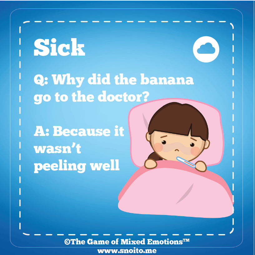 MxdEmotionsGame's tweet photo. Ready for another #dadjoke?
Q: Why did the banana go to the doctor? 
A: Because it wasn't peeling well!

https://t.co/MJNYjXOH9r https://t.co/fGcKXdR88M