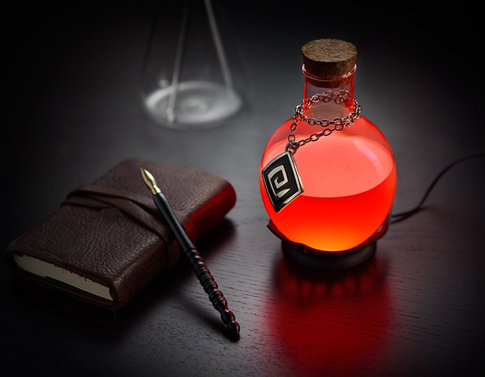 thinkgeek's tweet photo. Works like a charm. LED Potion Lamp: https://t.co/e9pBTIB3xH https://t.co/zropu1FhCC