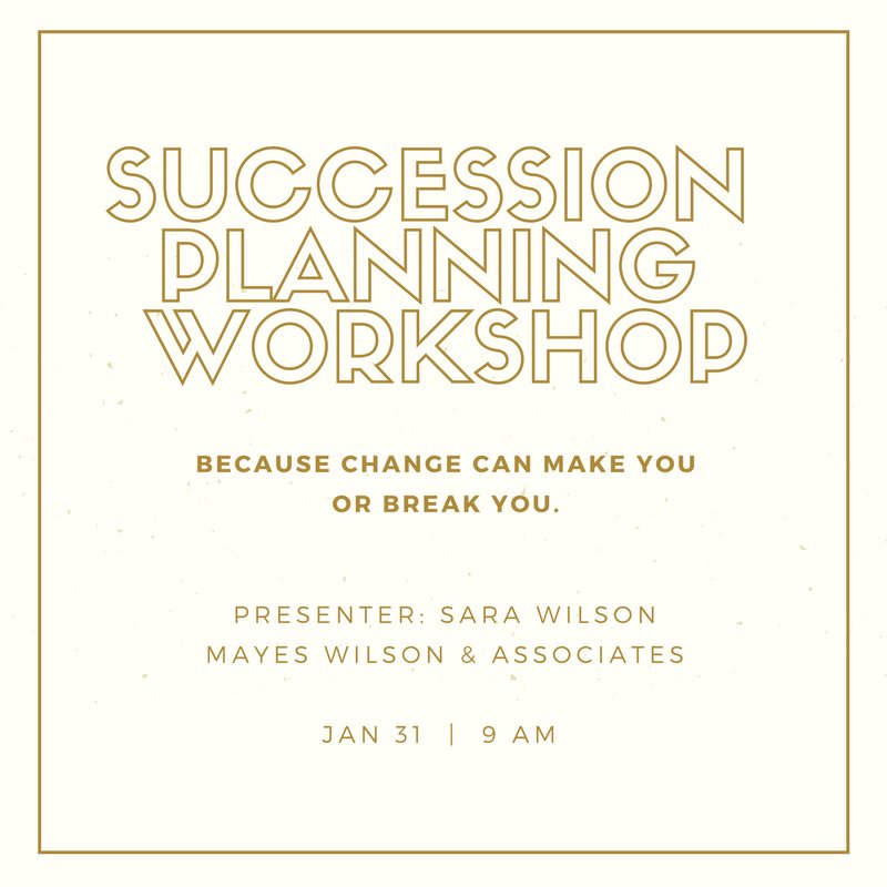 What if someone from the leadership team walked out the door today. Would your organization be ready? Would the staff and board know what to do? Research shows that 68% of nonprofits would not. Don't miss our Succession Planning clinic on Jan 31. REGISTER: bit.ly/2E65W4c