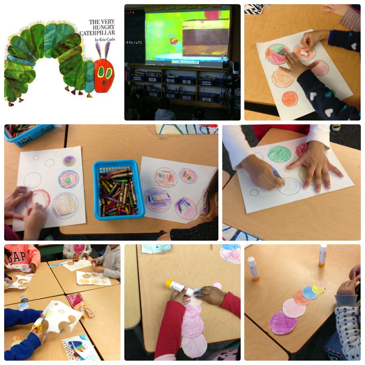 123WithMrC's tweet photo. FDK Ss at @HuntersGlenJPS are busy creating their very own "Very Hungry Caterpillars" in #MediaLiteracy! We are using an inquiry on the lifecycle of a butterfly to help us with understanding sequences. #MakingOurlearningVisual https://t.co/i6LASFcahC