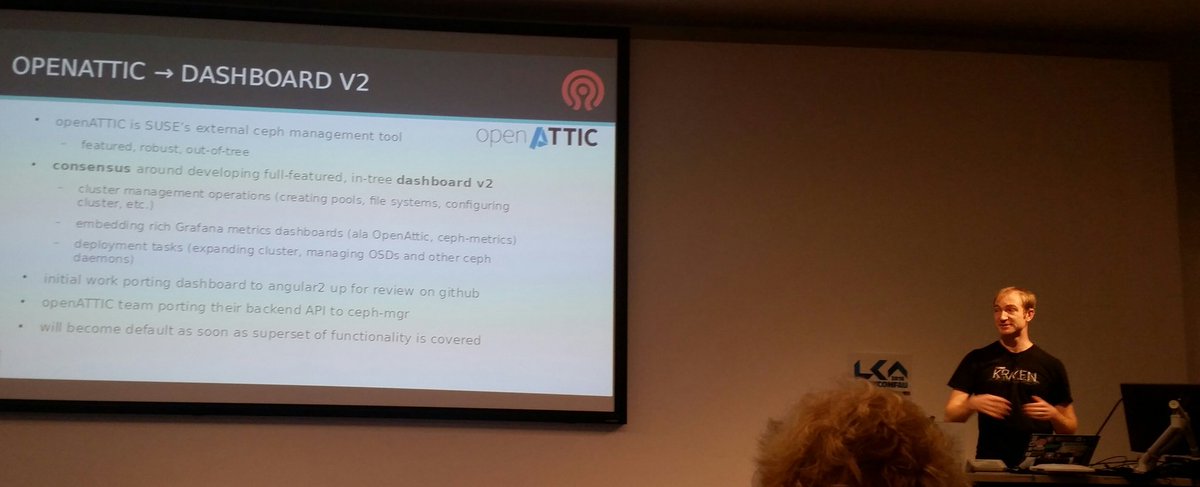 .<a href="/liewegas/">Sage Weil</a> talking <a href="/Ceph/">Ceph</a> dashboard v2 <a href="/openATTIC/">openATTIC</a> porting work #lca2018