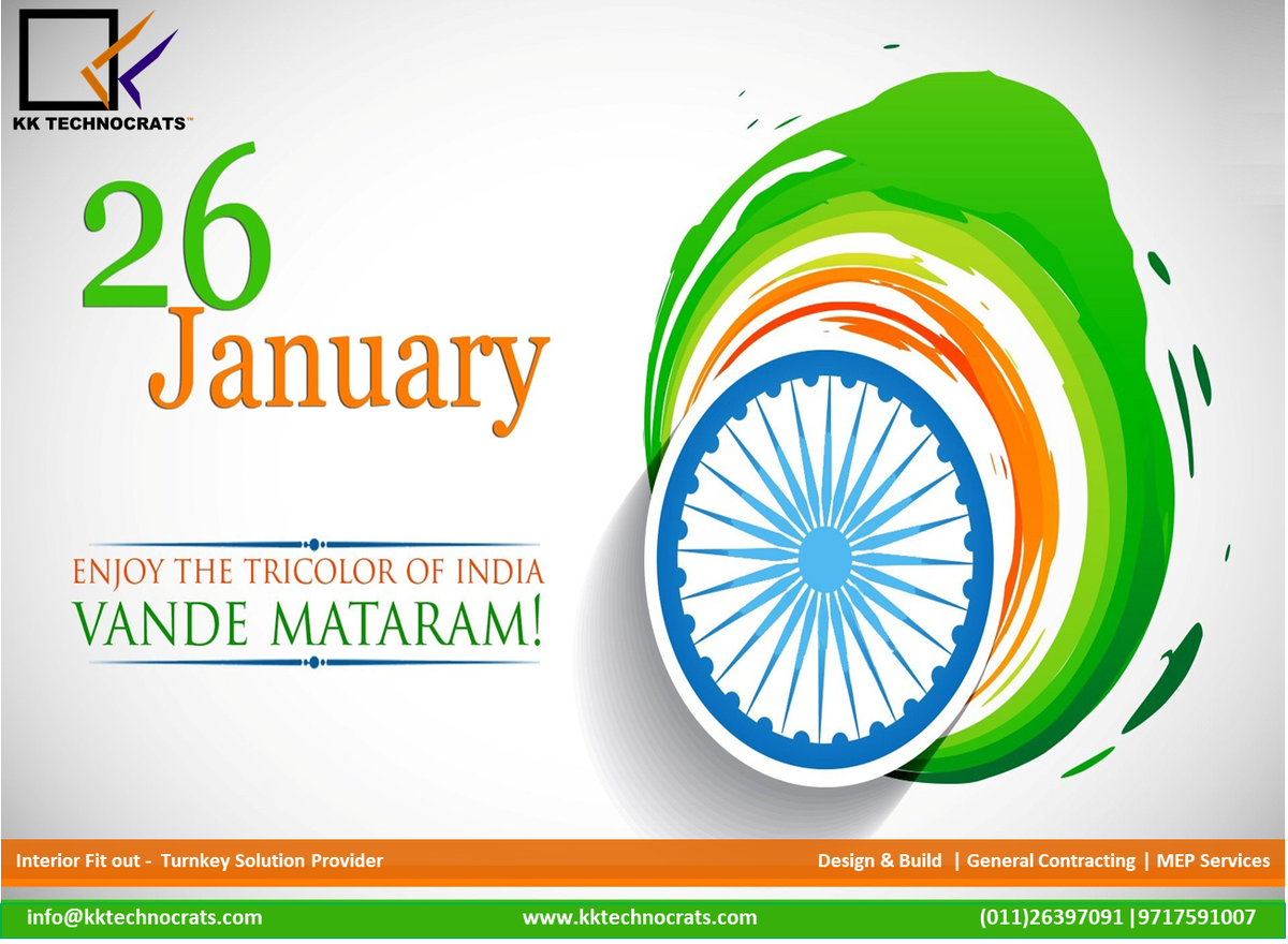 TechnocratsKk's tweet photo. Republic day is a good time to examine who we are and how we got here. Hope peace reigns in every part of the world today and every day. Our life is full of colors and I hope this 26th January will add more colors in your life. Happy Republic Day to All
#kktechnocrats https://t.co/ztPH8fDnOl