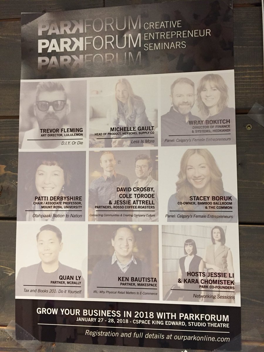 wckimball's tweet photo. Looking forward to #PARKFORUM on Saturday with @McRallyCanada, @ourPARKonline, &amp; @Xero supporting creative entrepreneurs!Saw the poster this morning at @RossoCoffeeCo! https://t.co/5LJYFCgr1p