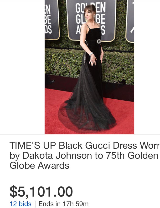 ninajdjdhs's tweet photo. ๐ Update #DakotaJohnson @gucci @goldenglobes dress is at $5,101.00 for the #TimesUpAuction on @eBay it ends tomorrow #timesup https://t.co/SyuX8aSKq7