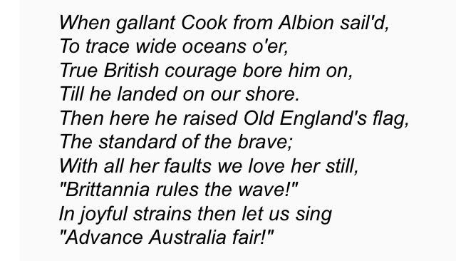 australian kitsch 🦘 on "Second verse of Australia's national anthem #AustraliaDay #AdvanceAustraliaFair https://t.co/U9y7kP4zvj" / Twitter