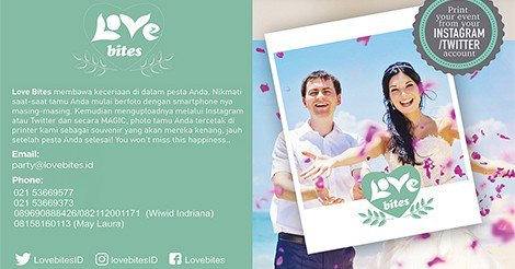 adonrr's tweet photo. Abadikan momen pernikahan anda dengan Lovebites #lovebitesid #weddinorganizer #instantprint #photobooth https://t.co/SOKXt692OH