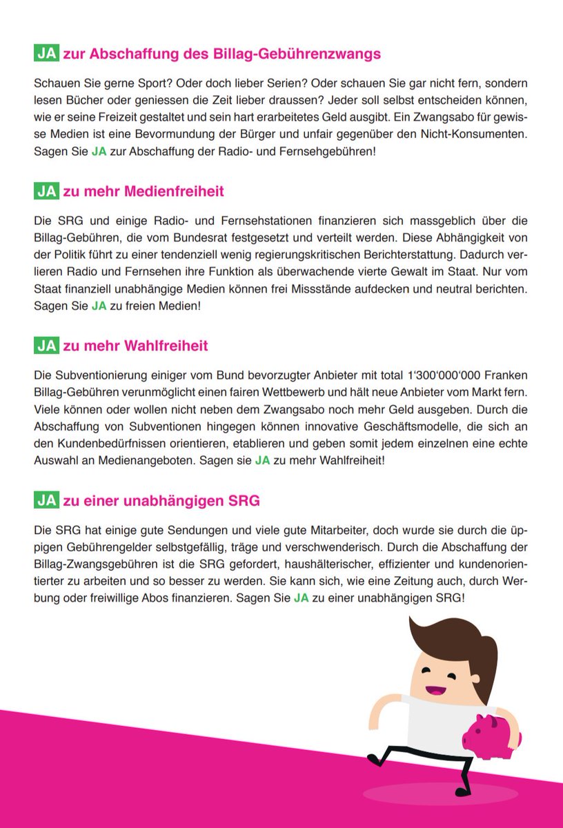 Ja zu NoBillag #JazuNoBillag #NoBillag <a href="/NoBillag/">NoBillag! 200 Fr. sind mehr als genug!</a> 

Freiheit statt Zwang.