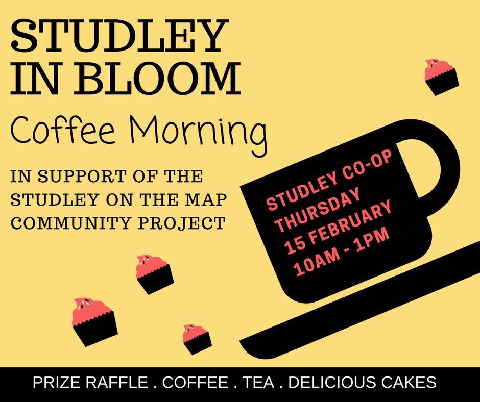 Our friends <a href="/StudleyinBloom/">StudleyinBloom</a> are hosting a coffee morning to raise more pledges for Studley on the Map. This is exactly what community is all about - everyone coming together to make stuff happen ❤️