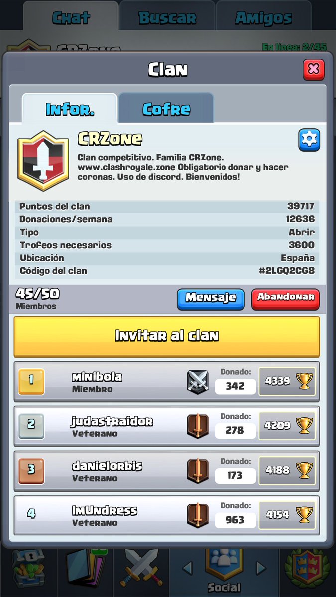 Ojo_deHorus's tweet photo. Únete a Clan CRZone de la familia https://t.co/D83LBr5As4 5 plazas!! #ClashRoyale #gamer #games https://t.co/0vH6YI3k4L