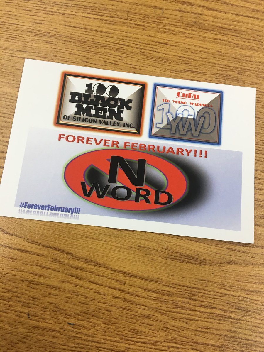 lilfaithy_'s tweet photo. Please help us at bernal intermediate school bring awareness to using the n-word and not using it all February #foreverfebruary https://t.co/kOOy6EEeWa