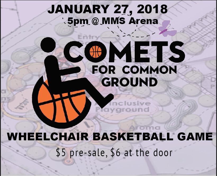 ruewhitmore's tweet photo. picture this...your favorite teachers and admin in wheelchairs. playing basketball. against a PRO wheelchair basketball team. it’s happening. THIS saturday @ 5!! come support @comets4cg for a great cause, a chance to win great prizes, and a whole lot of fun!! https://t.co/FXWUnnV4KD