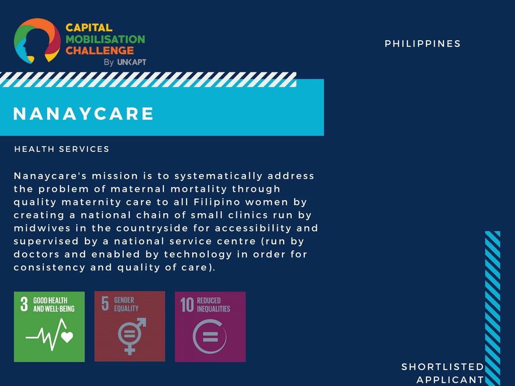 unkapt's tweet photo. Did you know more than 2,000 women die every year in the Philippines while giving birth? Nanaycare, part of @Unkapt top 10 list, is tackling maternal mortality. 
#Healthcare #SustainableDevelopment #SDG3 #SDG5 #SDG10 #Philippines #capital #CapitalMobilisationChallenge https://t.co/EE7XWdSA4L