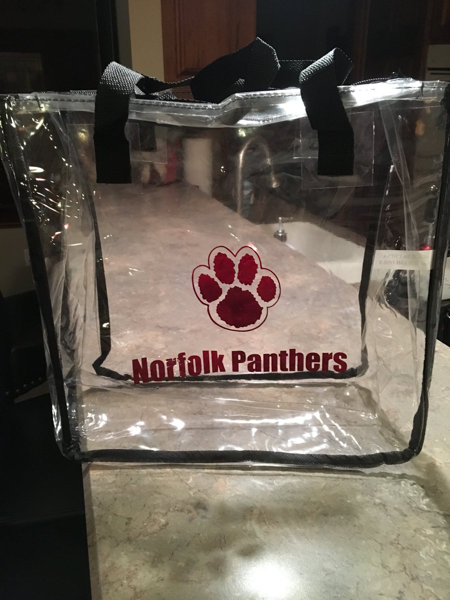 NHSpostprom2018's tweet photo. Panther Clear Bags for sale $15.. NSAA approved. Just in time for State Wrestling and Basketball https://t.co/5lwRzTGvR2