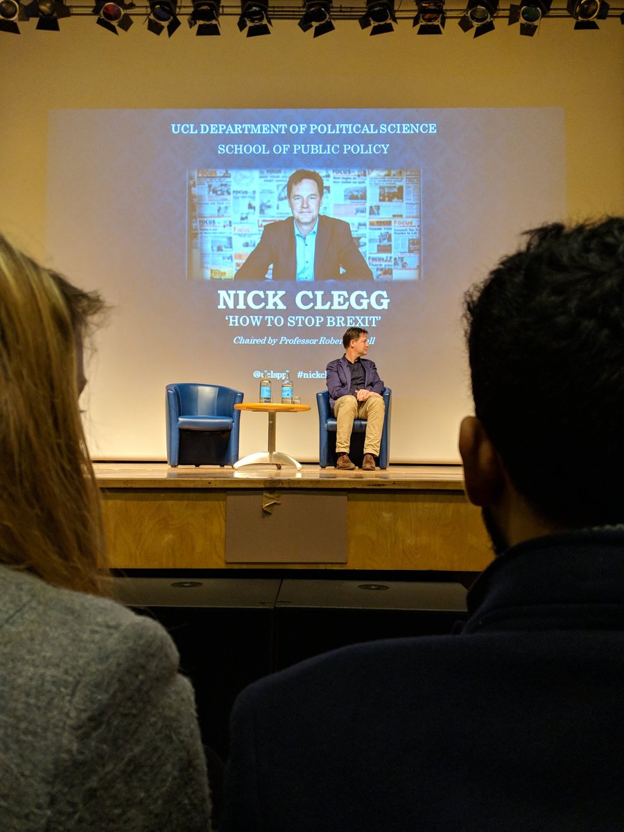 Much enjoyed <a href="/nick_clegg/">nick_clegg</a> 'How to Stop Brexit' tonight! #nickcleggucl
