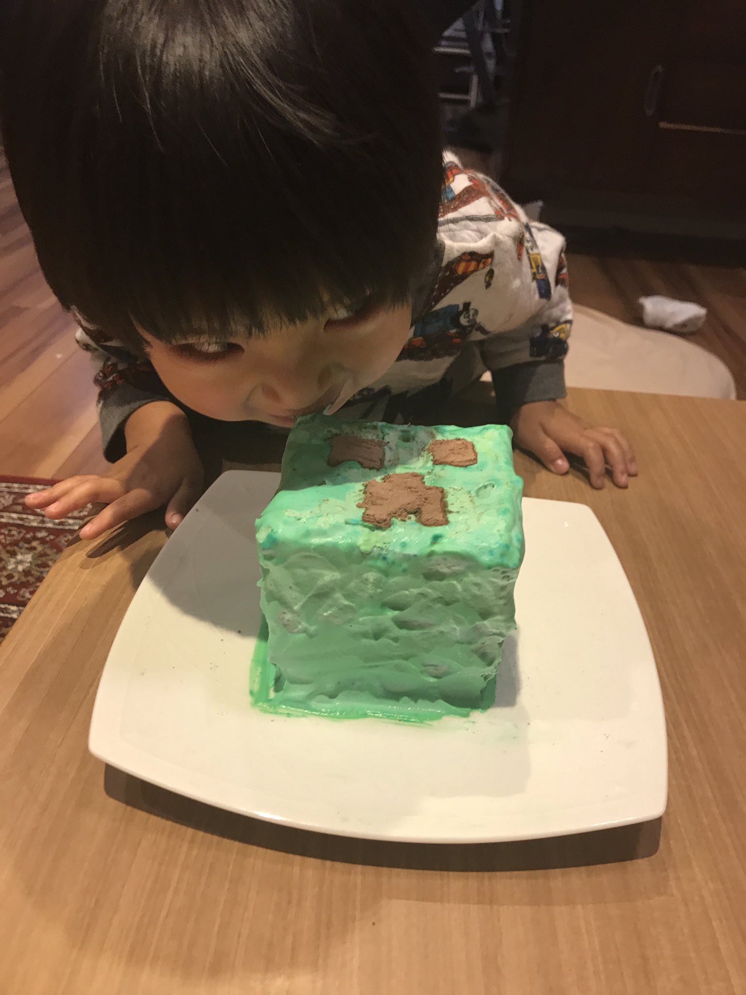 斉藤ナミ パン子 ど根性デザイナー Auf Twitter クリーパーのケーキ くっそ まずい 笑 立たすために固くしたから 後ろに転がってるのは オムツ クリーパー 誕生日ケーキ マイクラ