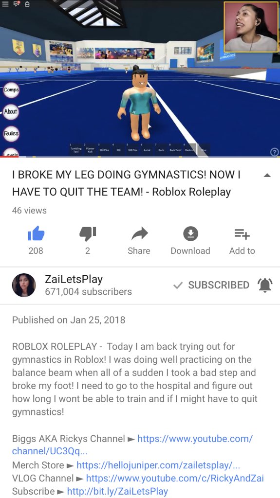 Zailetsplay Zaira On Twitter I Broke My Leg Doing Gymnastics
