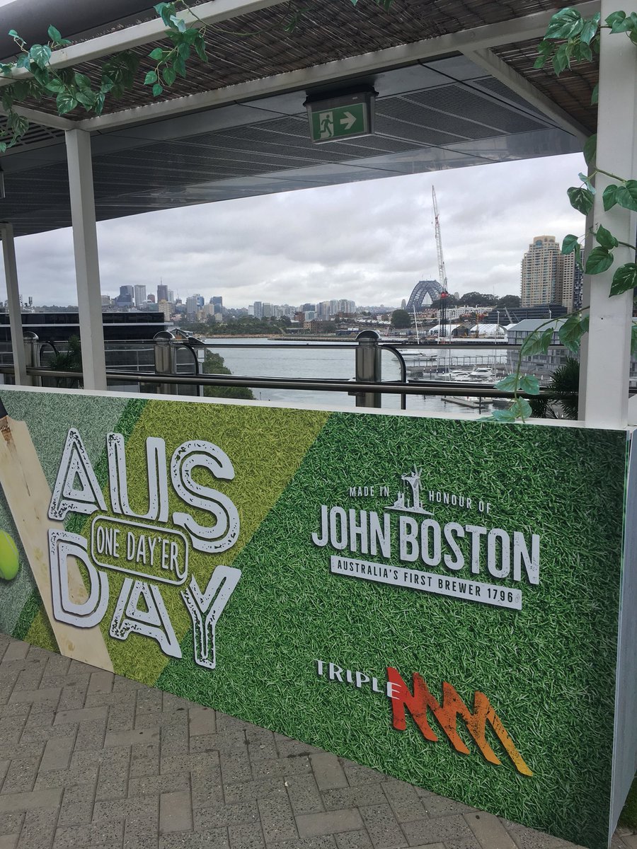 TripleMSydney's tweet photo. We’re almost ready for first ball at Triple M’s #AusOneDayer with thanks to our mates at @johnbostonbeer and check out that VIEW! This really is the best city in the world.
#UnexpectedGenius. https://t.co/uGX0qUBIyb
